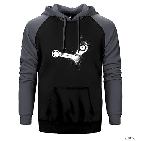 Steam Crank Splash Çift Renk Reglan Kol Sweatshirt / Hoodie