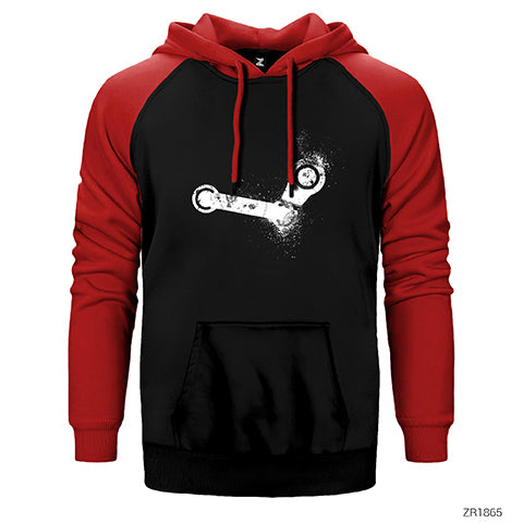 Steam Crank Splash Çift Renk Reglan Kol Sweatshirt / Hoodie