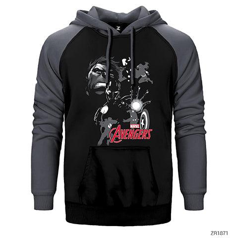 Avengers End Game Cover Çift Renk Reglan Kol Sweatshirt / Hoodie