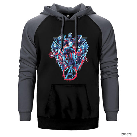 Avengers End Game Team Çift Renk Reglan Kol Sweatshirt / Hoodie