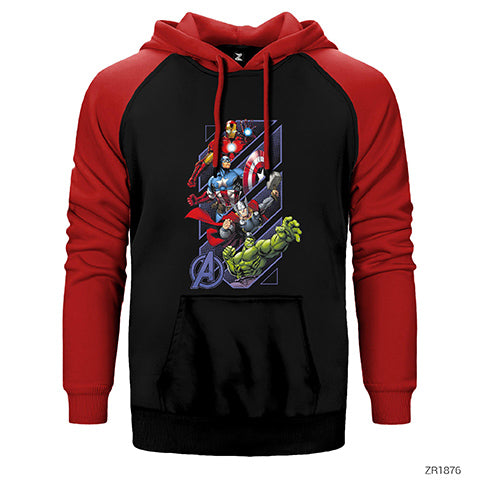 Avengers Power Up Çift Renk Reglan Kol Sweatshirt / Hoodie