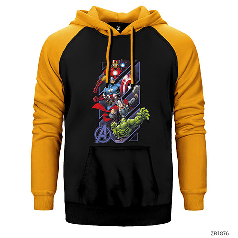 Avengers Power Up Çift Renk Reglan Kol Sweatshirt / Hoodie