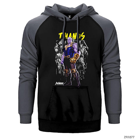 Avengers Thanos Çift Renk Reglan Kol Sweatshirt / Hoodie