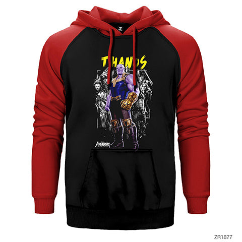 Avengers Thanos Çift Renk Reglan Kol Sweatshirt / Hoodie