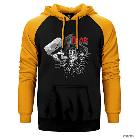 Avengers Thor Rising Çift Renk Reglan Kol Sweatshirt / Hoodie
