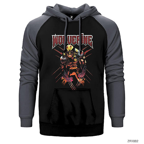 Avengers Wolverine Addicted Çift Renk Reglan Kol Sweatshirt / Hoodie