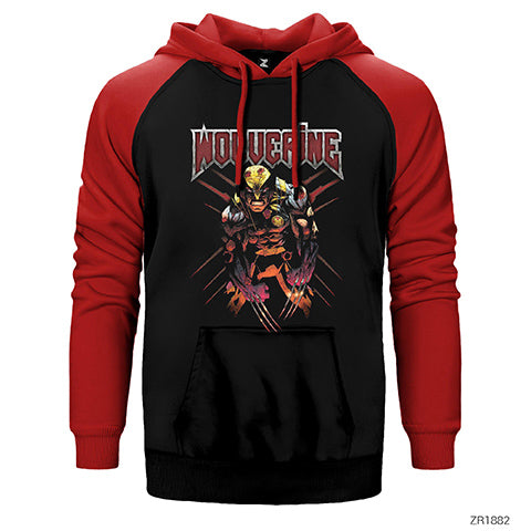 Avengers Wolverine Addicted Çift Renk Reglan Kol Sweatshirt / Hoodie