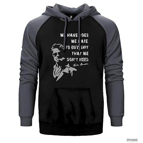 Fight Club We Have Jobs Çift Renk Reglan Kol Sweatshirt / Hoodie