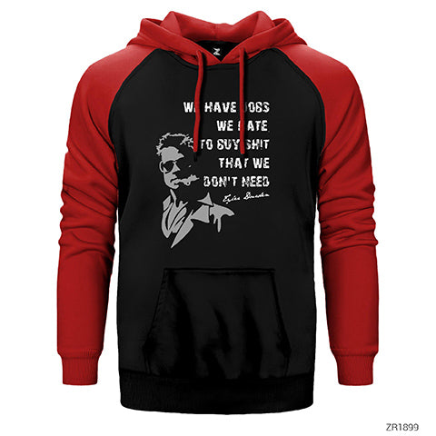Fight Club We Have Jobs Çift Renk Reglan Kol Sweatshirt / Hoodie