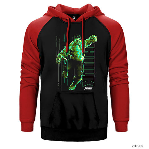 Hulk Attack Çift Renk Reglan Kol Sweatshirt / Hoodie
