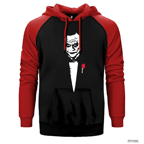 Joker Godfather Çift Renk Reglan Kol Sweatshirt / Hoodie