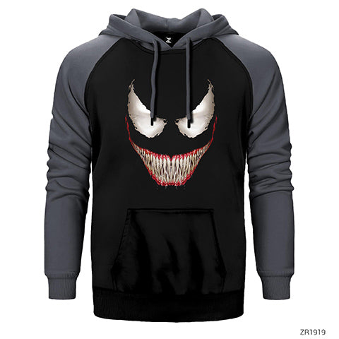 Venom Bad Face Çift Renk Reglan Kol Sweatshirt / Hoodie