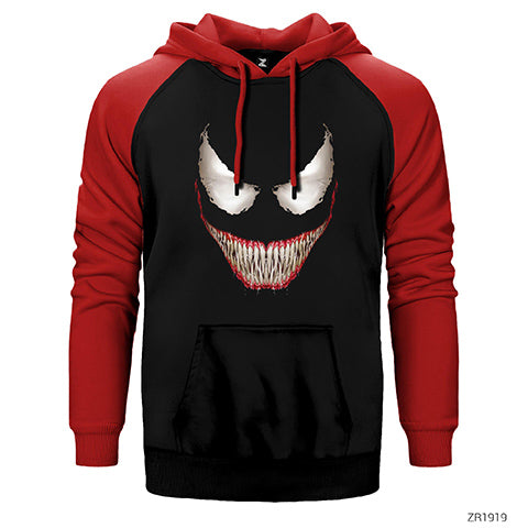 Venom Bad Face Çift Renk Reglan Kol Sweatshirt / Hoodie