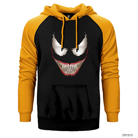 Venom Bad Face Çift Renk Reglan Kol Sweatshirt / Hoodie