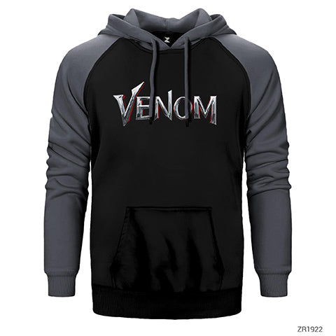 Venom Logo Çift Renk Reglan Kol Sweatshirt / Hoodie