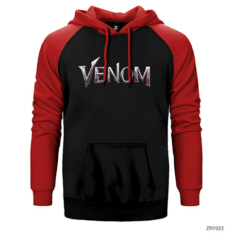 Venom Logo Çift Renk Reglan Kol Sweatshirt / Hoodie