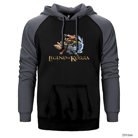 Avatar Legend of Korra Çift Renk Reglan Kol Sweatshirt / Hoodie