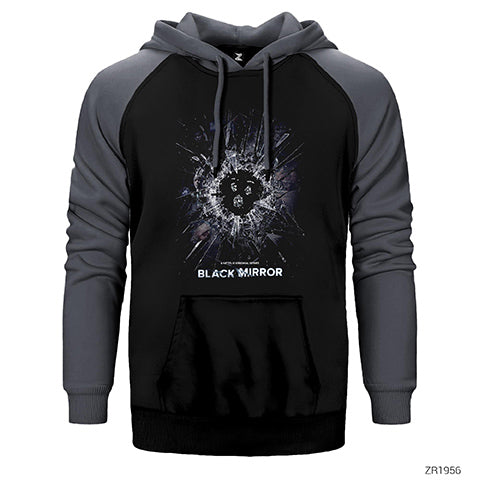 Black Mirror Cover Çift Renk Reglan Kol Sweatshirt / Hoodie