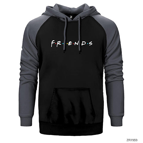 Friends Logo Çift Renk Reglan Kol Sweatshirt / Hoodie