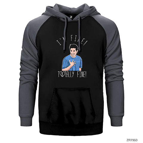 Friends Ross is not fine Çift Renk Reglan Kol Sweatshirt / Hoodie