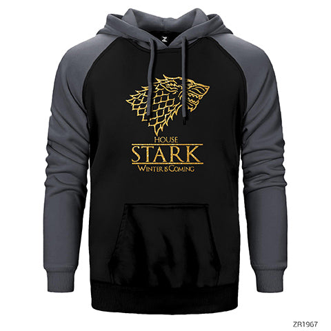 Game of Thrones House Stark Winter is Coming Çift Renk Reglan Kol Sweatshirt / Hoodie