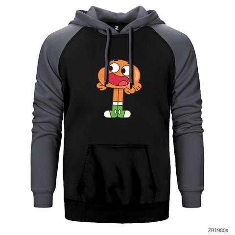 Gumball Darwin Çift Renk Reglan Kol Sweatshirt / Hoodie