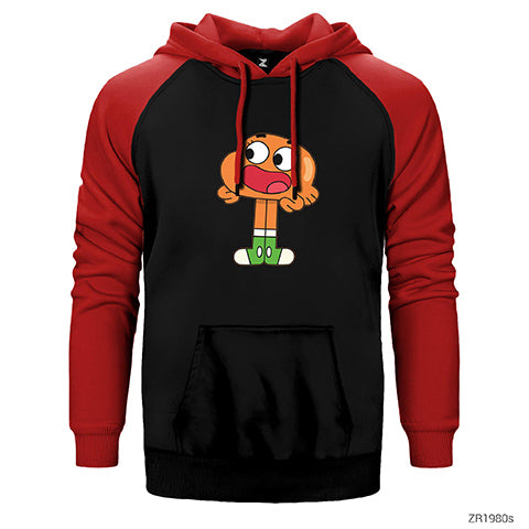 Gumball Darwin Çift Renk Reglan Kol Sweatshirt / Hoodie