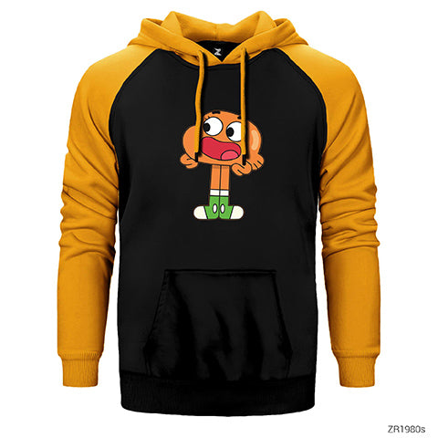 Gumball Darwin Çift Renk Reglan Kol Sweatshirt / Hoodie