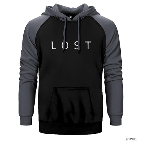 Lost Official Logo Çift Renk Reglan Kol Sweatshirt / Hoodie