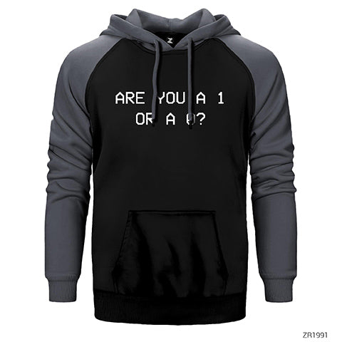 Mr Robot Are You 1 or 0 Çift Renk Reglan Kol Sweatshirt / Hoodie