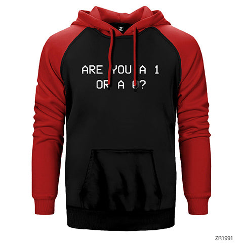 Mr Robot Are You 1 or 0 Çift Renk Reglan Kol Sweatshirt / Hoodie
