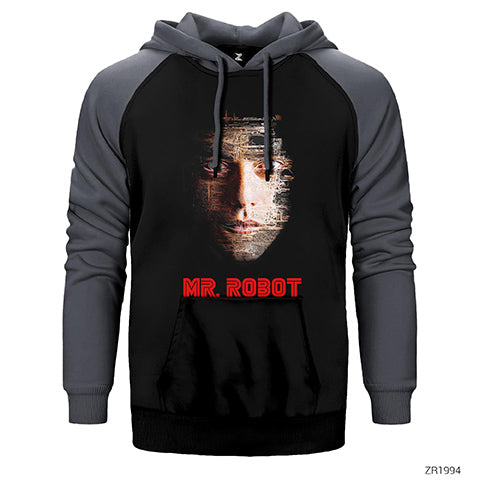 Mr Robot Elliot Motherboard Çift Renk Reglan Kol Sweatshirt / Hoodie