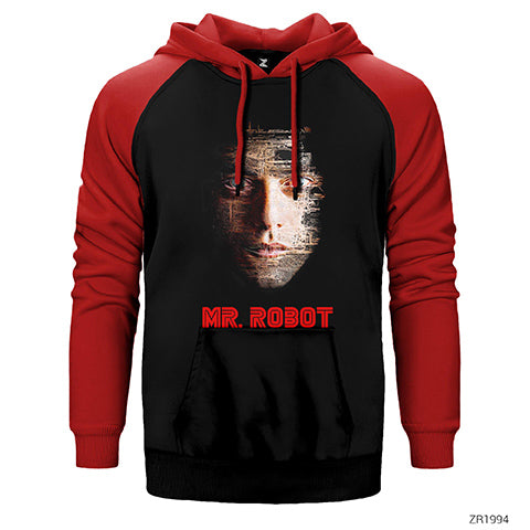 Mr Robot Elliot Motherboard Çift Renk Reglan Kol Sweatshirt / Hoodie
