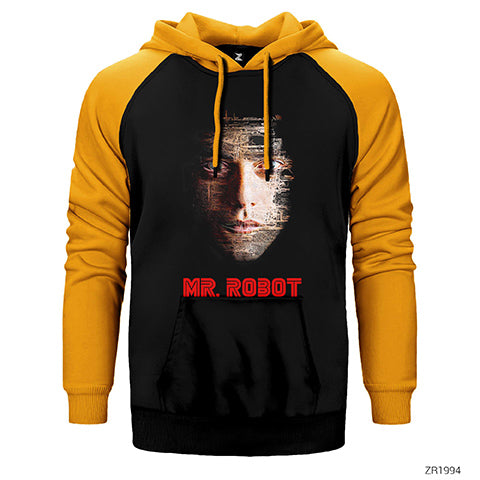 Mr Robot Elliot Motherboard Çift Renk Reglan Kol Sweatshirt / Hoodie