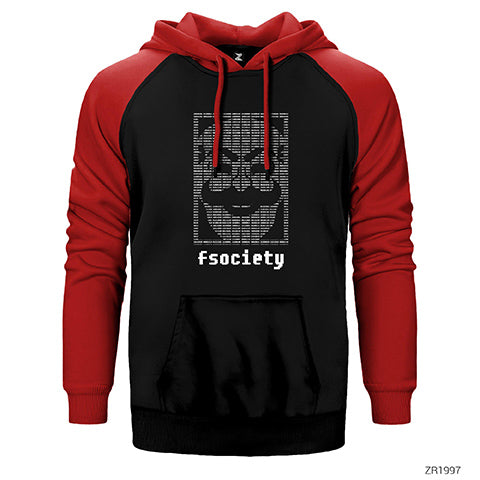 Mr Robot Fsociety Binary 2 Çift Renk Reglan Kol Sweatshirt / Hoodie