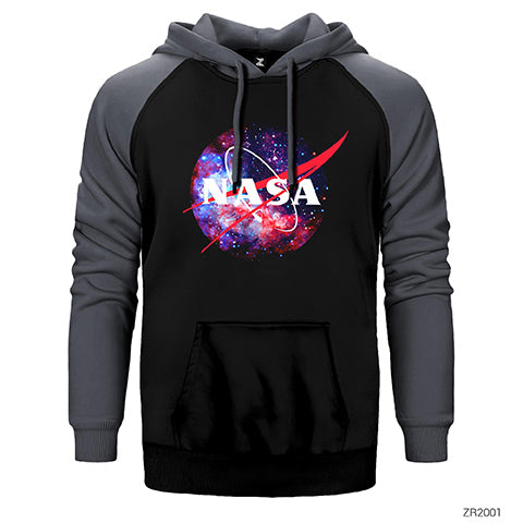 Nasa Galactic Çift Renk Reglan Kol Sweatshirt / Hoodie