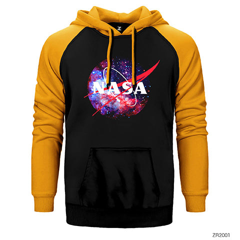 Nasa Galactic Çift Renk Reglan Kol Sweatshirt / Hoodie