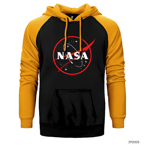 Nasa Red Logo Çift Renk Reglan Kol Sweatshirt / Hoodie