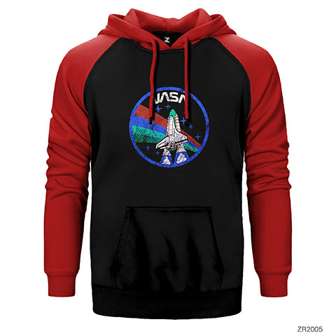 Nasa Vintage Logo Çift Renk Reglan Kol Sweatshirt / Hoodie