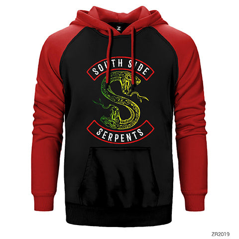 Riverdale South Side Serpents Çift Renk Reglan Kol Sweatshirt / Hoodie