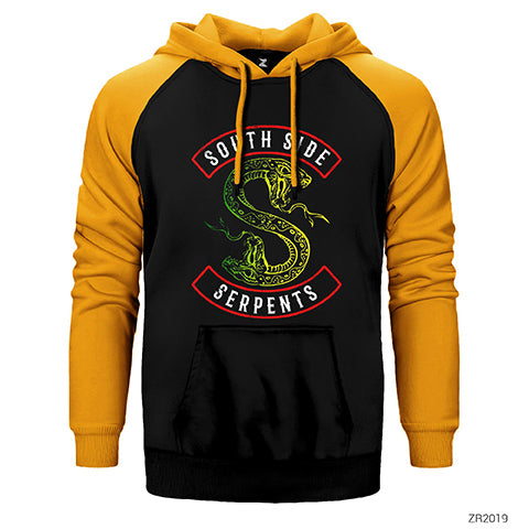 Riverdale South Side Serpents Çift Renk Reglan Kol Sweatshirt / Hoodie