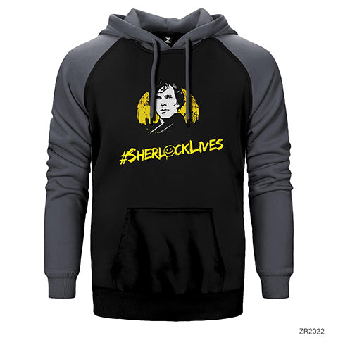 Sherlock Holmes Sherlocklives Çift Renk Reglan Kol Sweatshirt / Hoodie