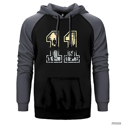 Stranger Things Eleven Çift Renk Reglan Kol Sweatshirt / Hoodie