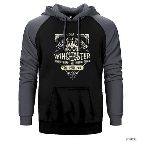 Supernatural A Very Winchester Çift Renk Reglan Kol Sweatshirt / Hoodie