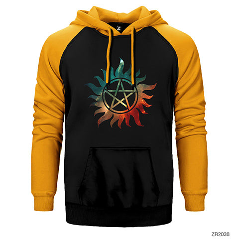 Supernatural Galaxy Logo Çift Renk Reglan Kol Sweatshirt / Hoodie