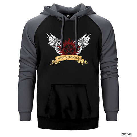 Supernatural Non Timebo Mala Çift Renk Reglan Kol Sweatshirt / Hoodie