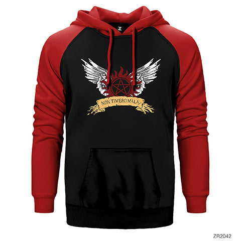Supernatural Non Timebo Mala Çift Renk Reglan Kol Sweatshirt / Hoodie
