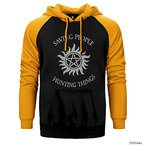 Supernatural Saving People Çift Renk Reglan Kol Sweatshirt / Hoodie