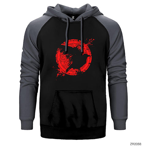 Vikings Ragnars Raven Çift Renk Reglan Kol Sweatshirt / Hoodie