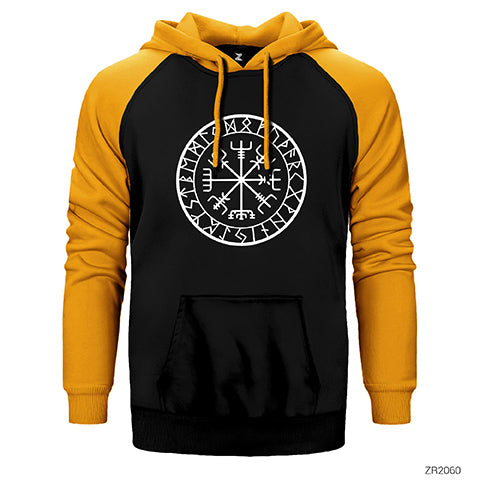 Vikings Vegvisir Çift Renk Reglan Kol Sweatshirt / Hoodie